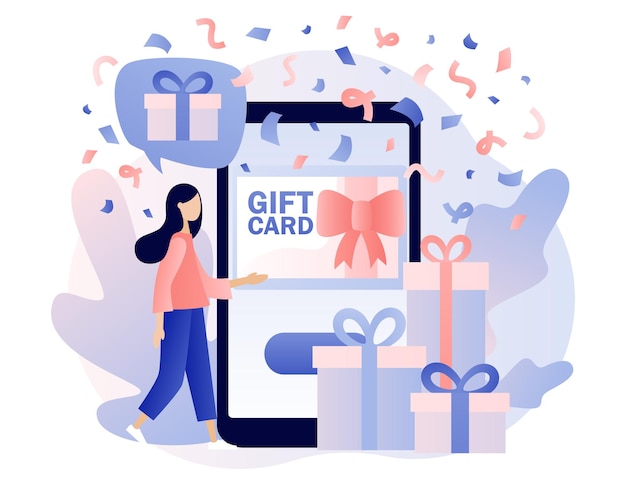 Buono regalo o coupon online nell'app per smartphone Concetto di strategia di promozione Vendita