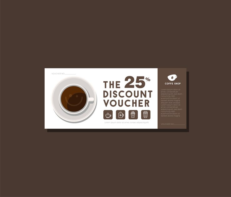 Buono sconto carta caffè minimalista