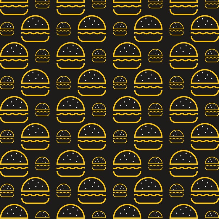 Vettore burger abstract pattern design seamless vector illustration background