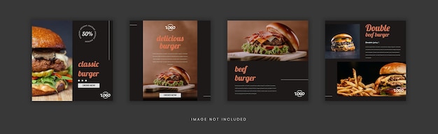 Burger Food Social Media Post Tema nero