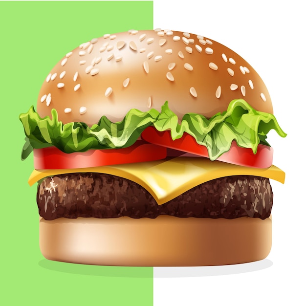 Burger gustoso isolato su uno sfondo trasparente
