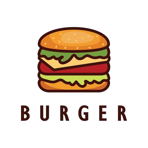 Burger logo illustrazione ristorante emblema caffè hamburger e fabbrica etichetta fast food vettore