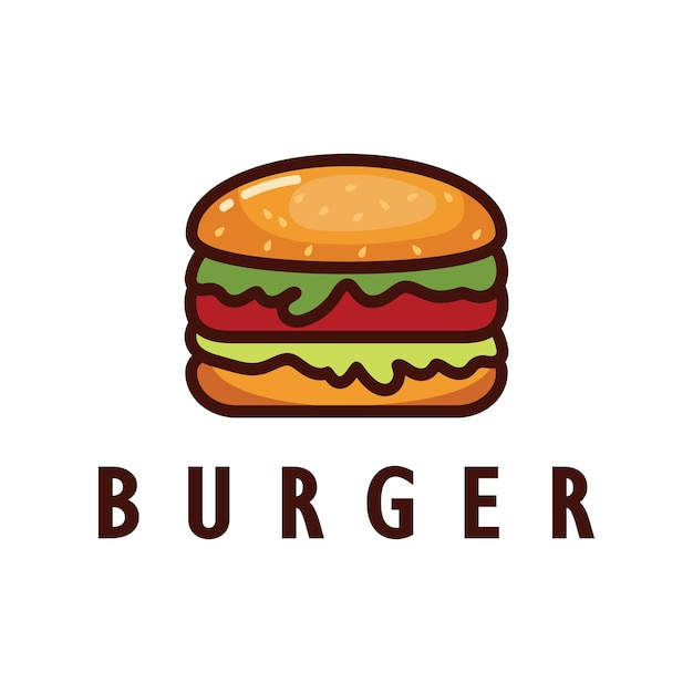 Burger logo illustrazione ristorante emblema caffè hamburger e fabbrica etichetta fast food vettore