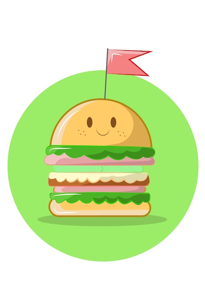 Burger sorridente illustrazione