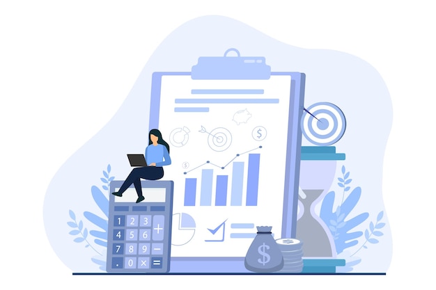 Business Finance Flat Illustration Design (Disegno illustrativo per le finanze aziendali)