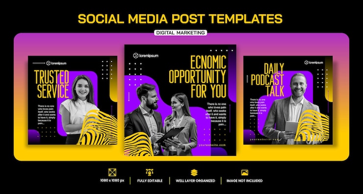 Vettore business marketing social media post pack (pack di pubblicità per i social media aziendali)