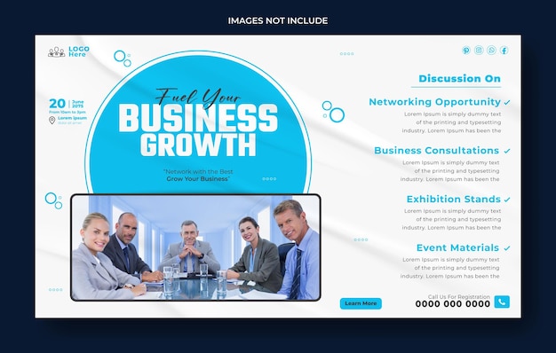 Business meet up web banner modello di progettazione