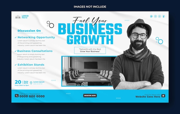 Business meet up web banner modello di progettazione