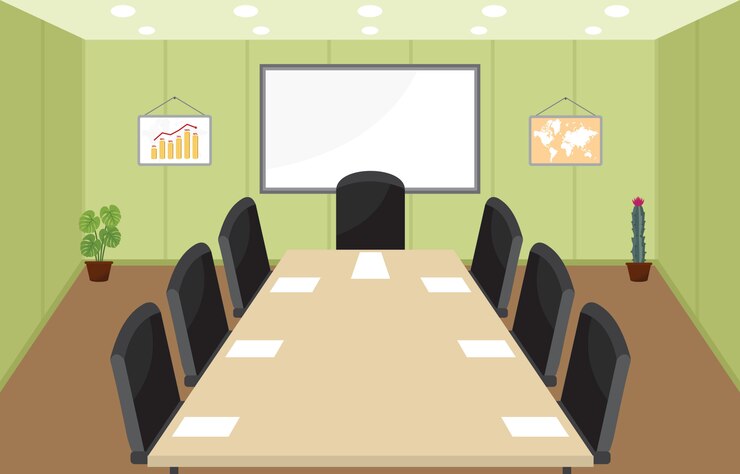 Vettore business meeting per sala di lavoro in ufficio