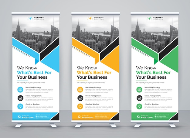 Business roll up banner design corporate x standee pull up banner template per agenzia di marketing