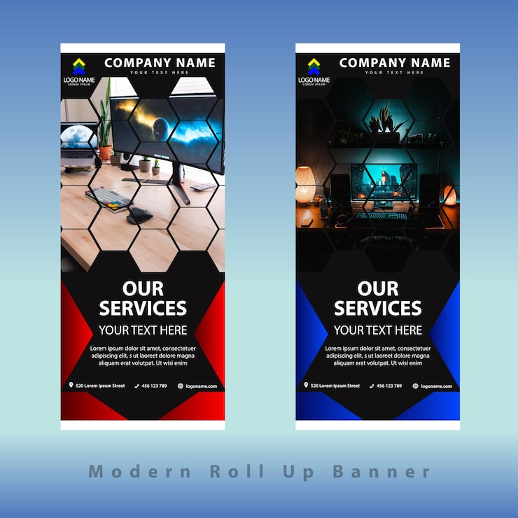 Vettore business roll up banner marketing forme astratte brochure modello di progettazione