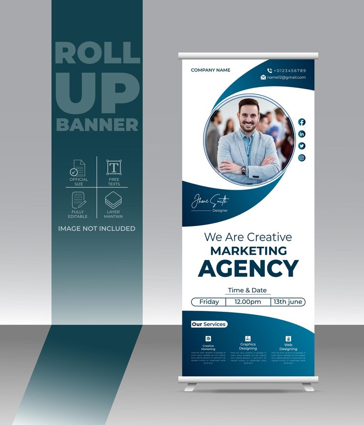Business roll up banner modello display standee a scopo di presentazione