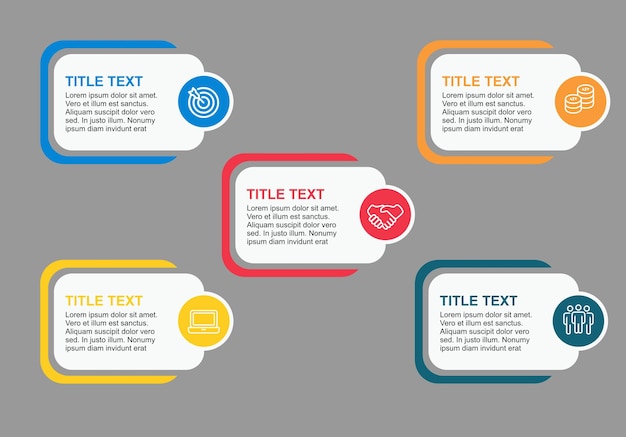 Business Step Infographics Element Template Presentation Business circle infographic template con