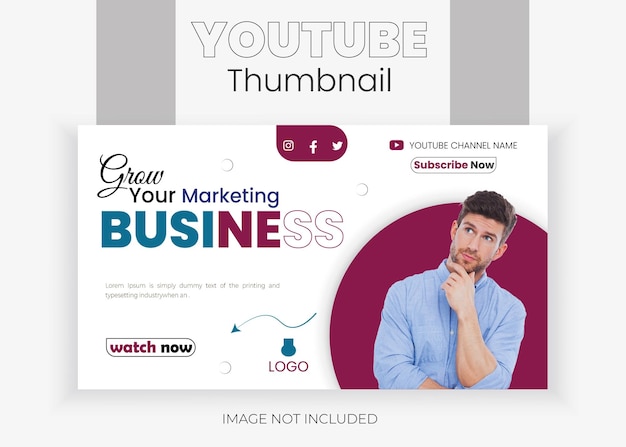 Business YouTube Thumbnail Design Progettazione vettoriale