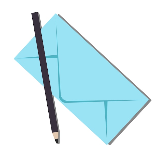 Busta blu rigorosa con un vettore chiuso a matita