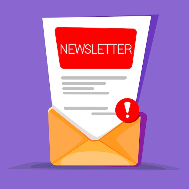 Busta con una newsletter.