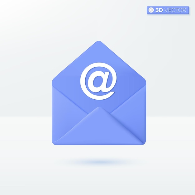 Busta e simbolo dell'icona del segno di chiocciola postale Invito postale Concetto approvato 3D illustrazione vettoriale isolato design Pastello cartone animato Stile minimale È possibile utilizzare per la progettazione ux ui stampa annuncio