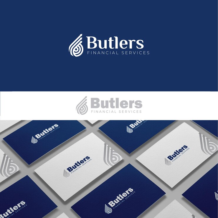 Vettore butlers financial services branding con biglietti da visita e logo design