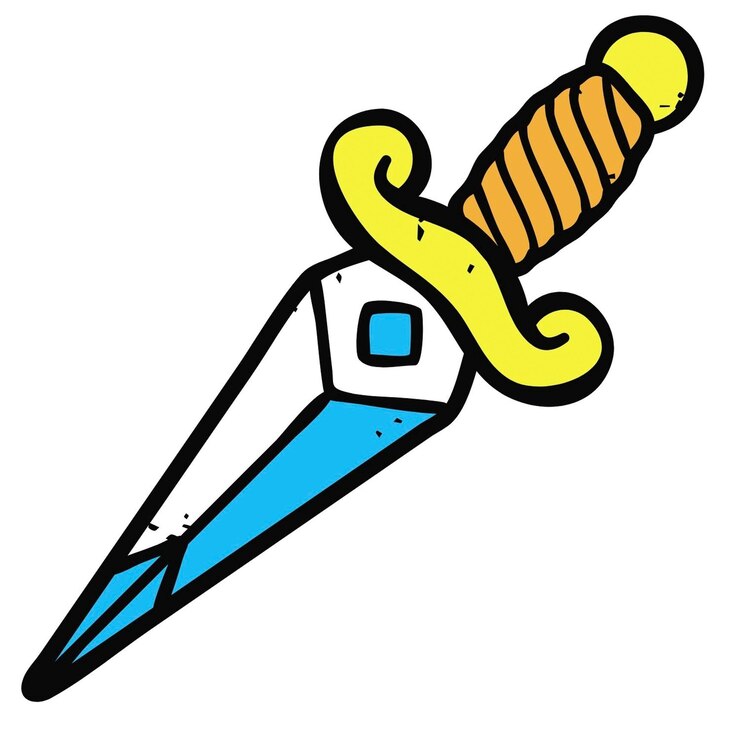 Vettore c'è un disegno di un coltello con un manico giallo
