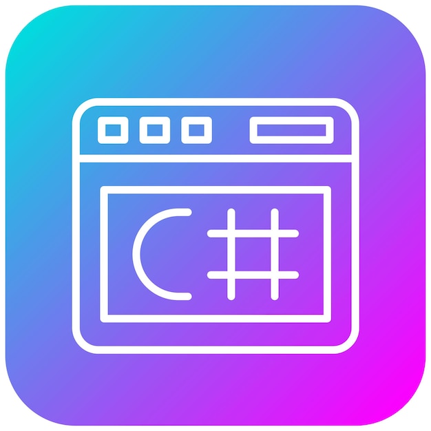 C Iconica vettoriale acuta Può essere utilizzata per il set di icone di programmazione informatica