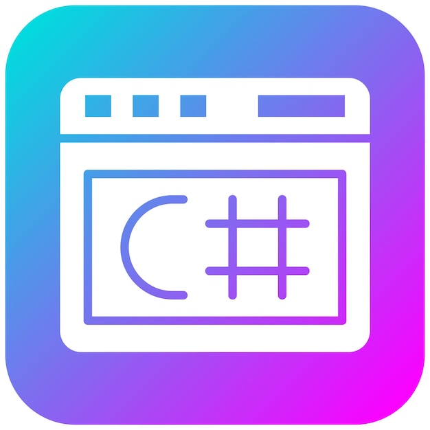 C Iconica vettoriale acuta Può essere utilizzata per il set di icone di programmazione informatica