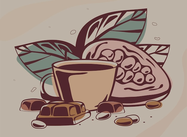Cacao e tazza di caffè