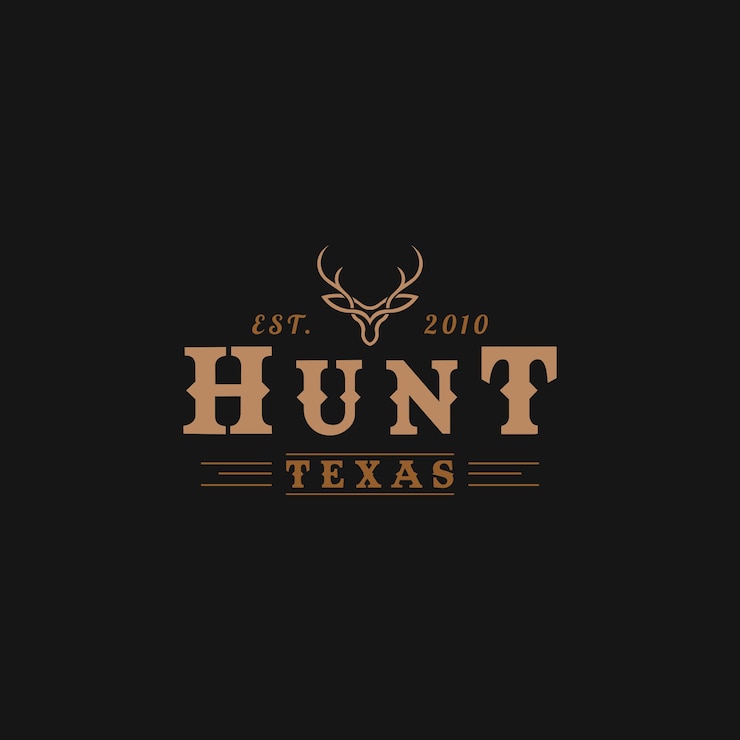 Vettore caccia in texas design vintage con tema di cervi