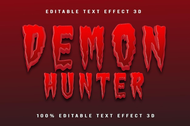 Cacciatore di demoni Testo modificabile Effetto in rilievo Stile cartone animato