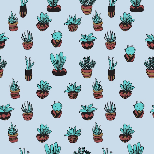 Cactus Seamless Pattern