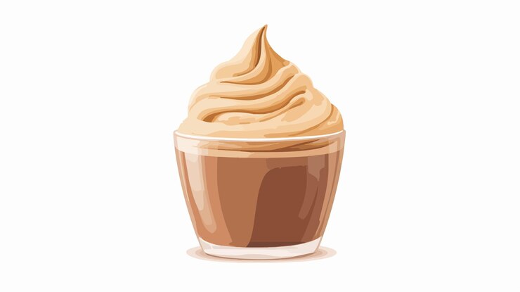 Vettore caffe' caldo con panna montata