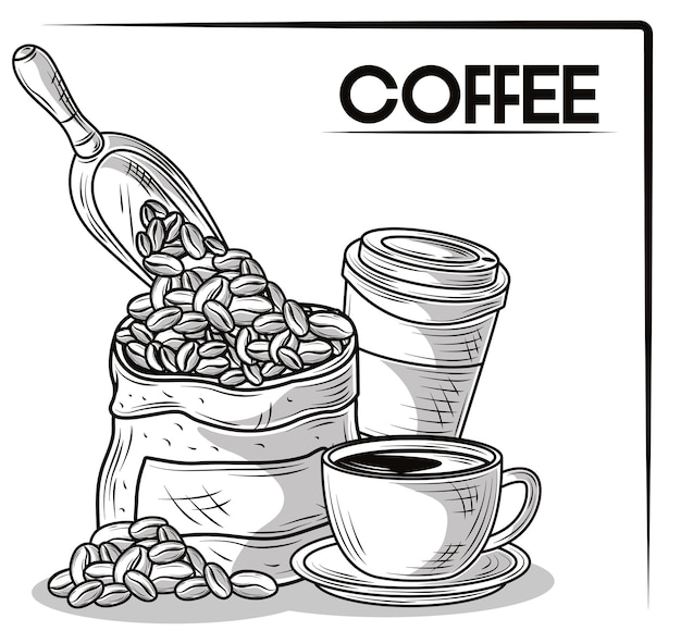 Caffè disegnato a mano