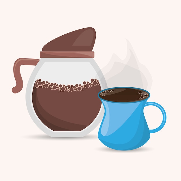 caffettiera e tazza delizioso design