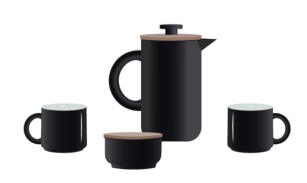 caffettiera e tazze