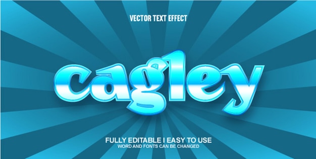 Cagley Effetto di testo vettoriale 3D completamente modificabile