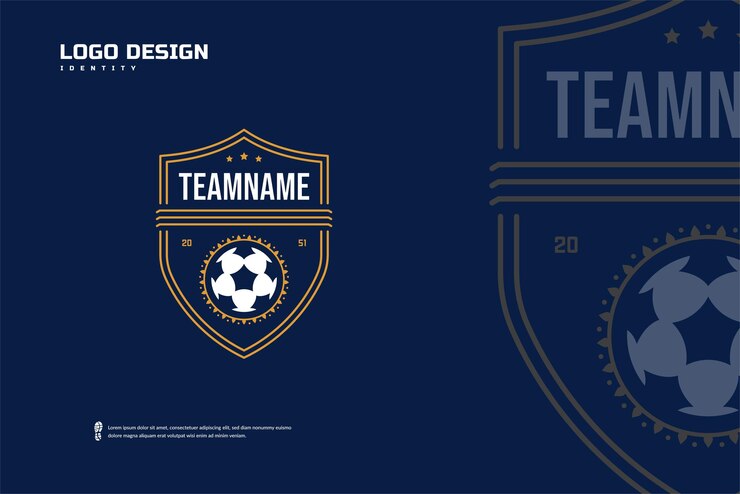 Calcio Calcio Badge Logo Sport Team Identity vettore Modello di torneo di calcio Design del badge ESport
