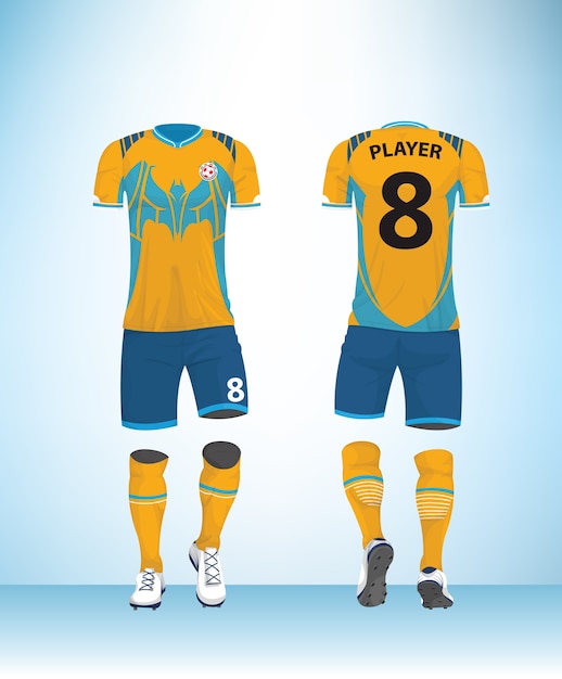 Calcio giallo blu uniforme
