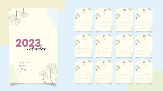 Calendario 2023 Set di branding completo minimo