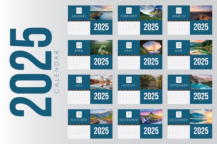 Vettore calendario 2025