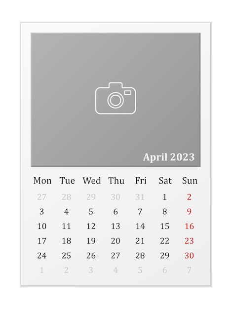 Calendario aprile 2023