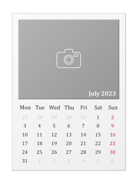 Calendario luglio 2023