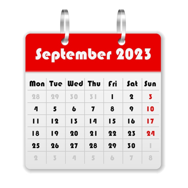 Calendario settembre 2023