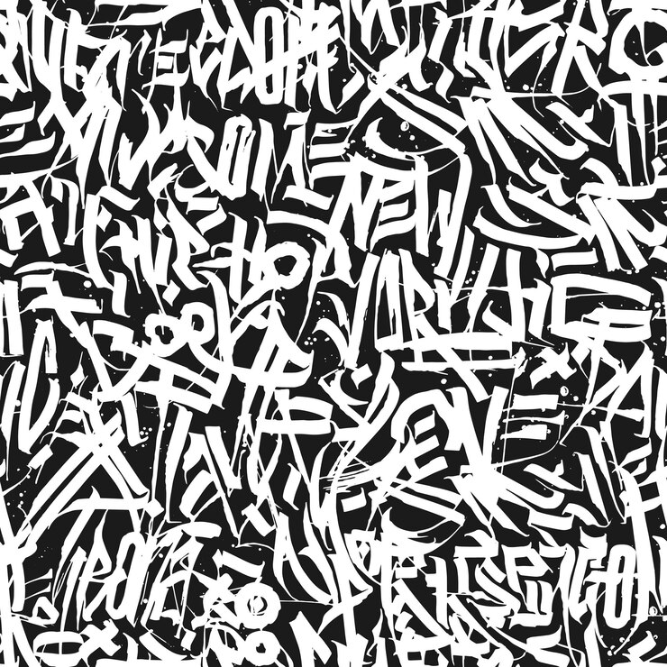 Vettore calligrafia graffiti astratti lettering grunge design gotico composizione stampa design