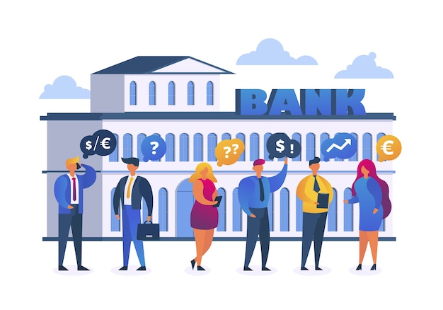 Cambio valuta bancario con uomini d'affari
