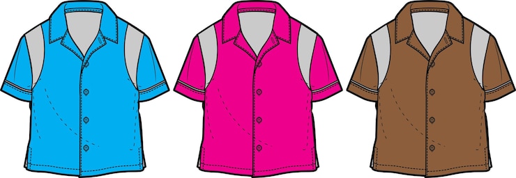 Vettore camicia a maniche corte senza modello di illustrazione vettoriale del disegno tecnico di schizzo piatto tascabile