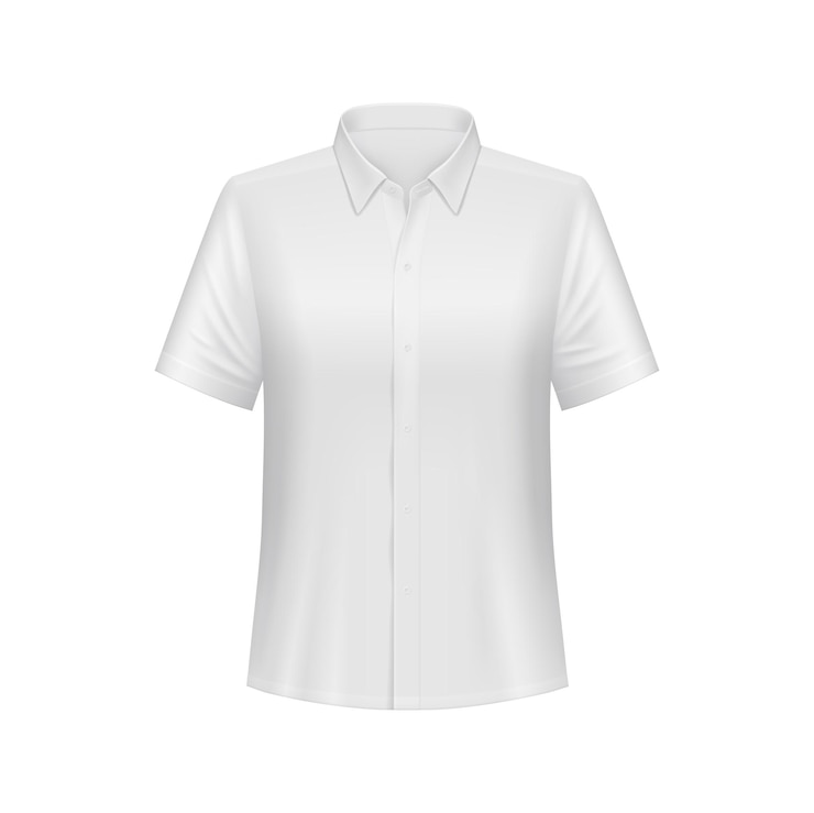 Vettore camicia da uomo bianca o mockup di polo 3d vettore sark