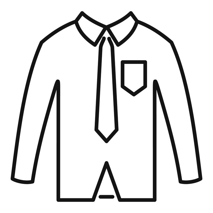 Vettore camicia papillon icona vettore contorno abito di moda college maschile