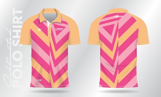 camicia polo per uniformi sportive in vista anteriore e posteriore