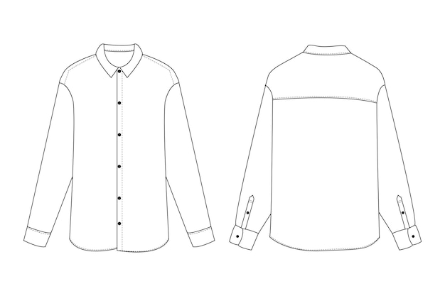 camicia vettoriale a maniche piene