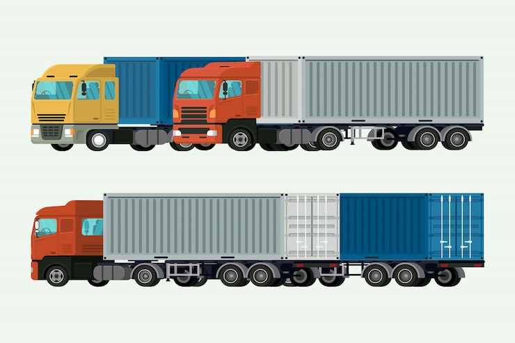 Vettore camion carico di spedizione di consegna del contenitore. illustrazione vettoriale