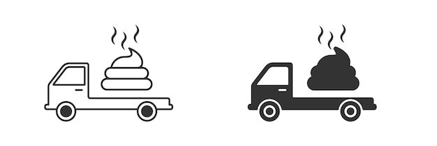 Camion con icona di merda Illustrazione vettoriale